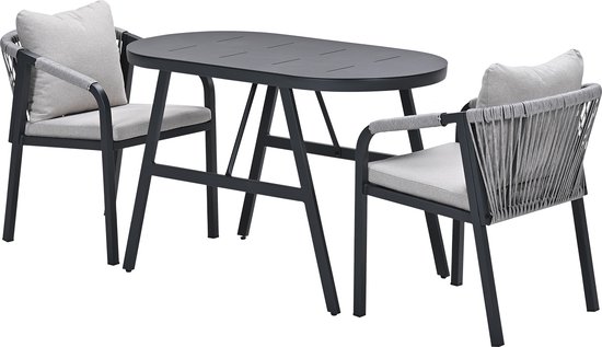 Ensemble de balcon aluminium Terni - noir carbone - sable