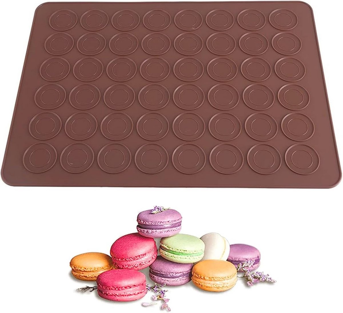 Siliconen Bakmat voor Macarons en Cupcakes - 48 Vaks Anti-aanbak Bakmat (38 x 28 cm)