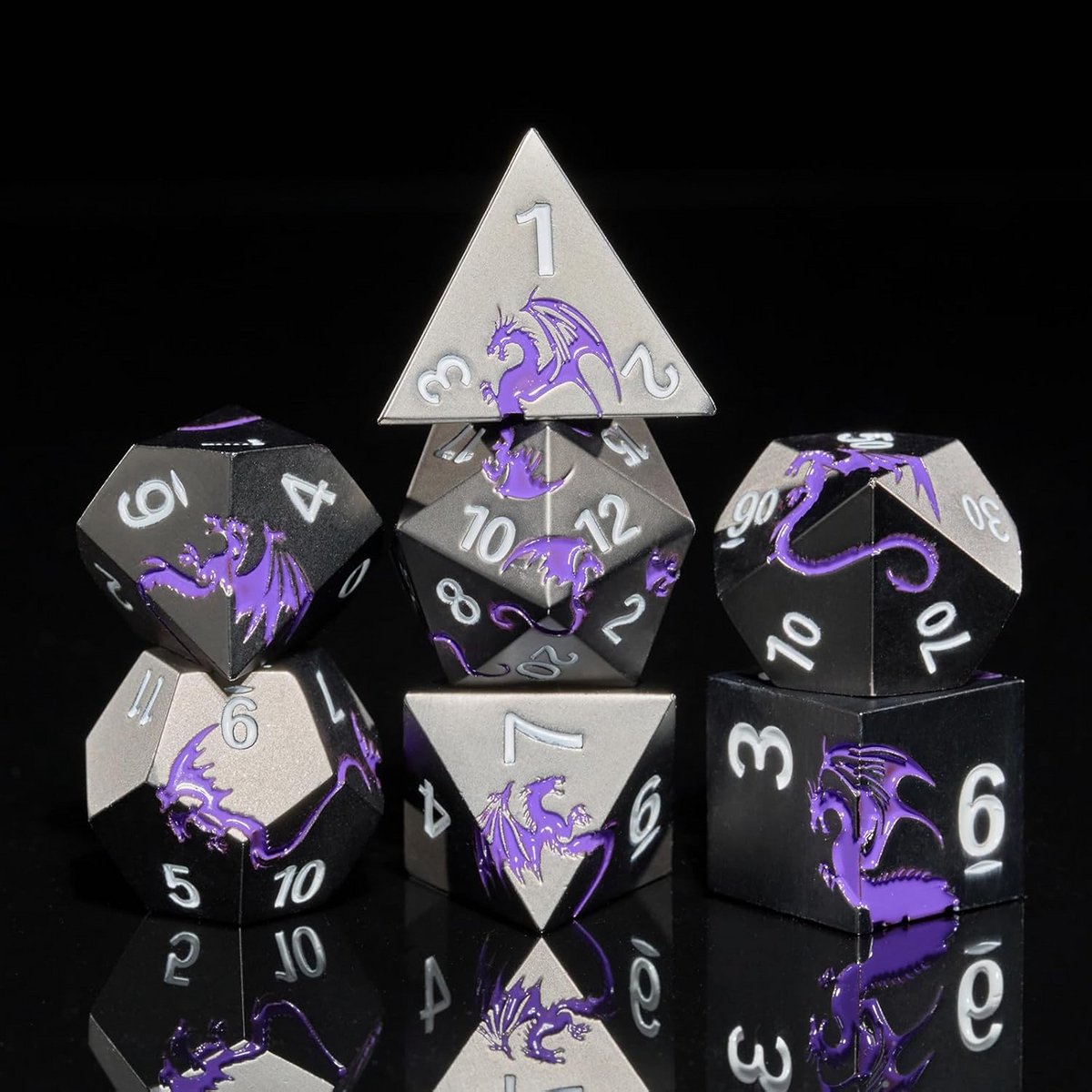 7-delige Polyhedrale Dobbelstenen Set voor D&D en RPG Tafenspellen