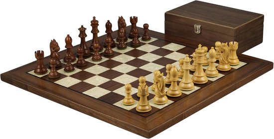 Lingle 15 Inch Wooden Folding Chess Set with 3 Inch Chess Pieces