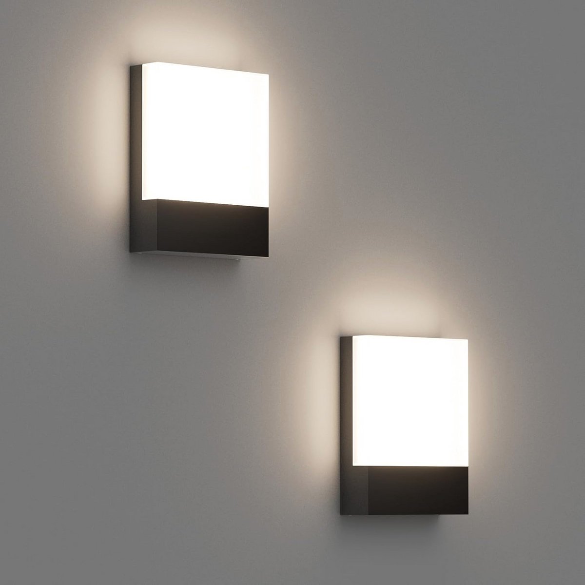 Moderne LED Buitenwandlampen 24 W IP65 voor Balkon en Tuin, 1500 Lumen, Neutraal Wit 4500K - 2 Stuks