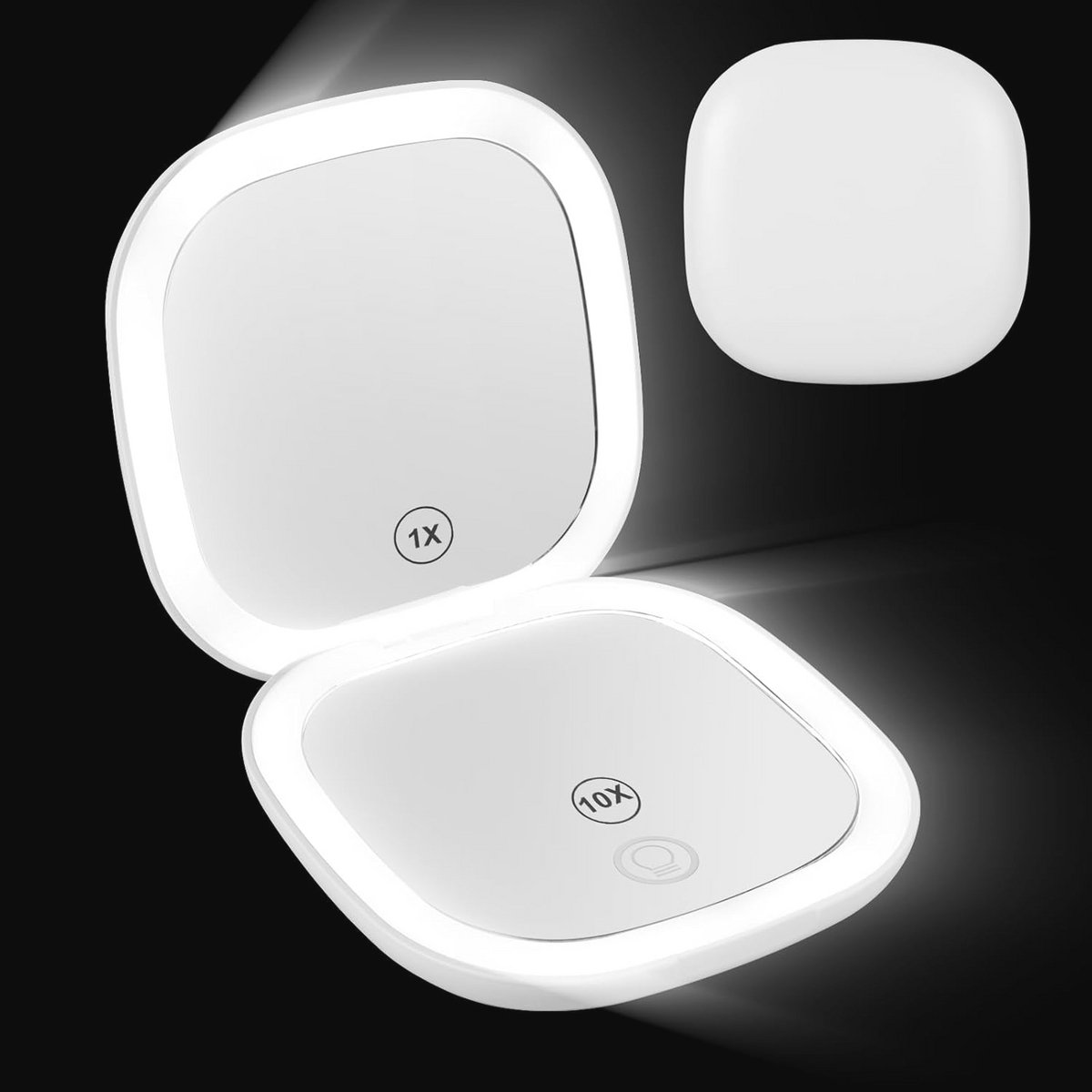 Draagbare Led-vergrotingsspiegel met dimbaar licht voor make-up