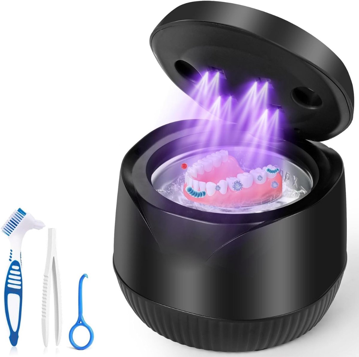ZRSS® Ultrasoon Reiniger - Ultrasone Brillenbad - Reinigingsapparaat Sieraden en Juwelen - 200 ml - 45000 Hz - Zwart