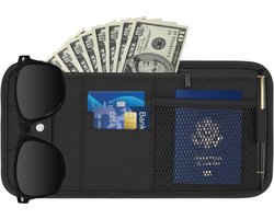 Multi-pocket zonneklep organizer voor auto, SUV en vrachtwagen - handige kaarthouder en brilhouder