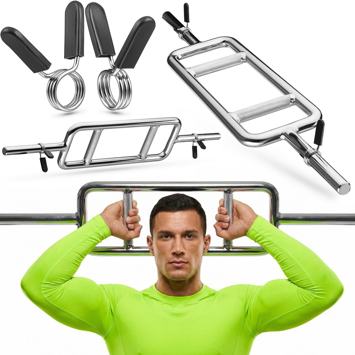 Gymtek® Triceps Stang - Tricep Srainer - Triceps Bar - Halterstang - 25 mm - Ø 86.5 cm - tot 100 kg