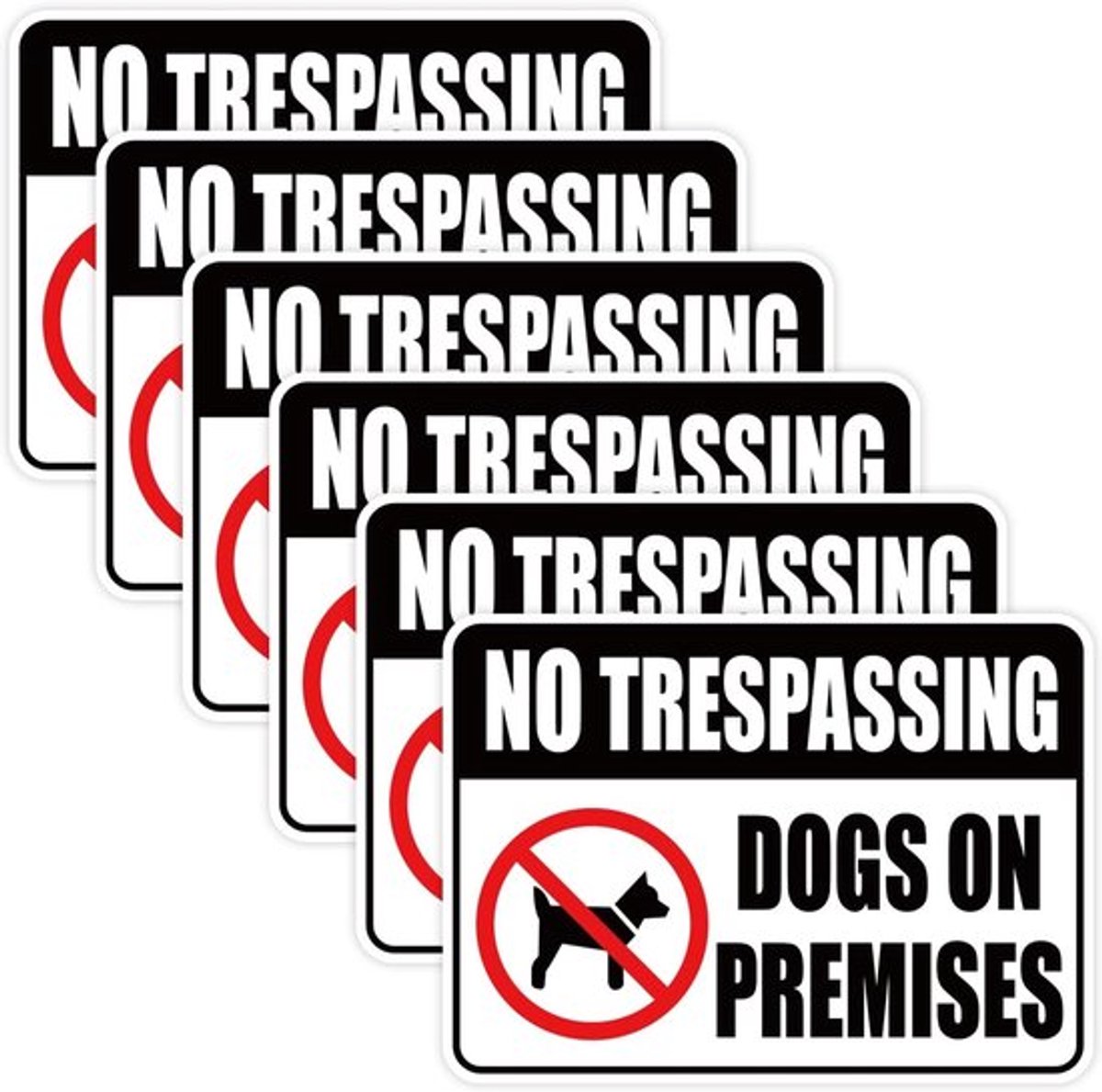 6pcs Verboden Toegang voor Honden - Op Het Terrein Signaal - 18x13cm Waterdicht - Verboden Toegang voor Honden Sticker - Tuin Deur Tuin Huis