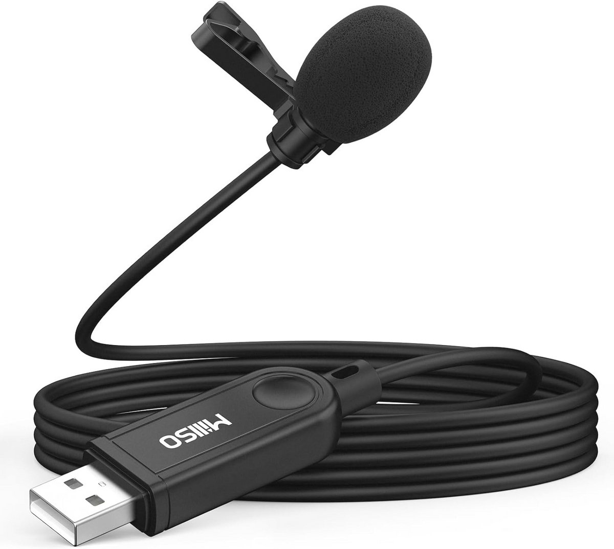 Mini USB PC-microfoon - Omnidirectionele Lavalier Condensatormicrofoon voor Laptop, Podcasts, Interviews, en Opnames