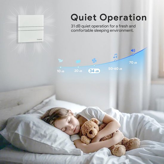 Badkamerafzuigventilator, 100 mm ³/uur, 115 m³/uur beige glas, stille