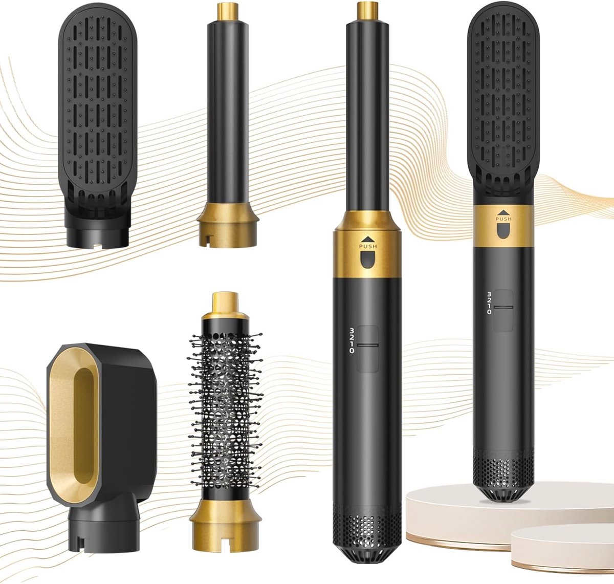 5-in-1 Ronde Borstelföhn en Haarstyler voor Volume en Krullen