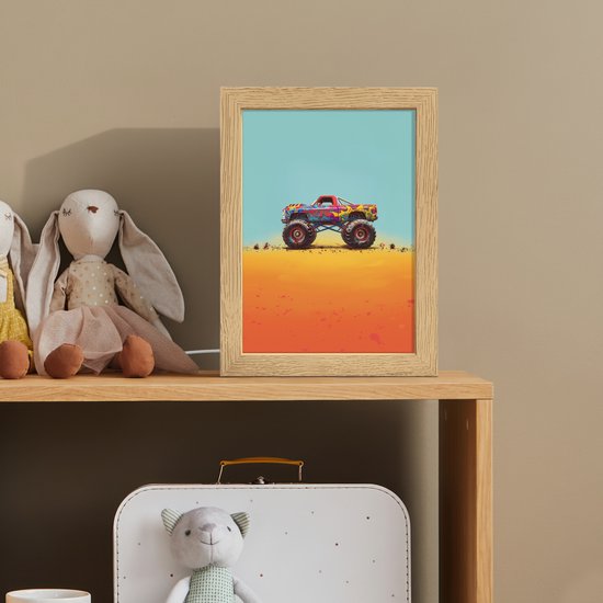 Nachtlampje 15x20 cm - Kinder lampje - Monstertruck - Graffiti - Jongens - Auto - Tafellamp kinderkamer - Slaapkamer lamp - Bedlamp kinderen - Kinderlampje stopcontact - Wandlamp babykamer - Nachtlampjes van Merkloos — afbeelding 3
