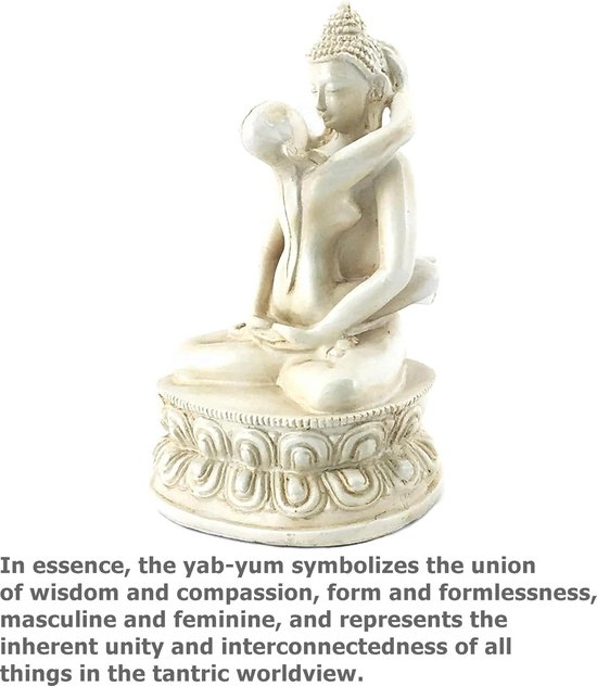 Yab Yum Boeddha Beeldje Shakti Omhelzing Tantra 15 cm Hoog — afbeelding 2