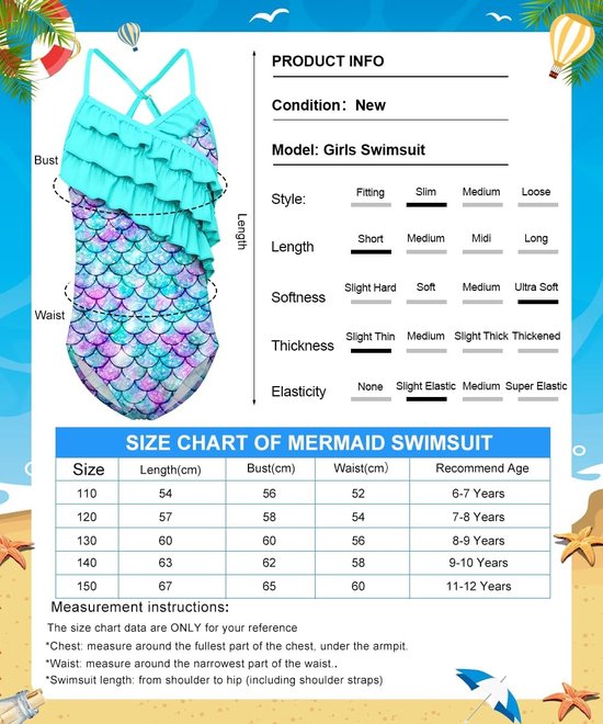 Get Trend Badpak voor meisjes, zwempak eendelig met comfortabele bandjes Badpakken voor meisjes en peuters om te zwemmen en baden, 3-4 Jaar
