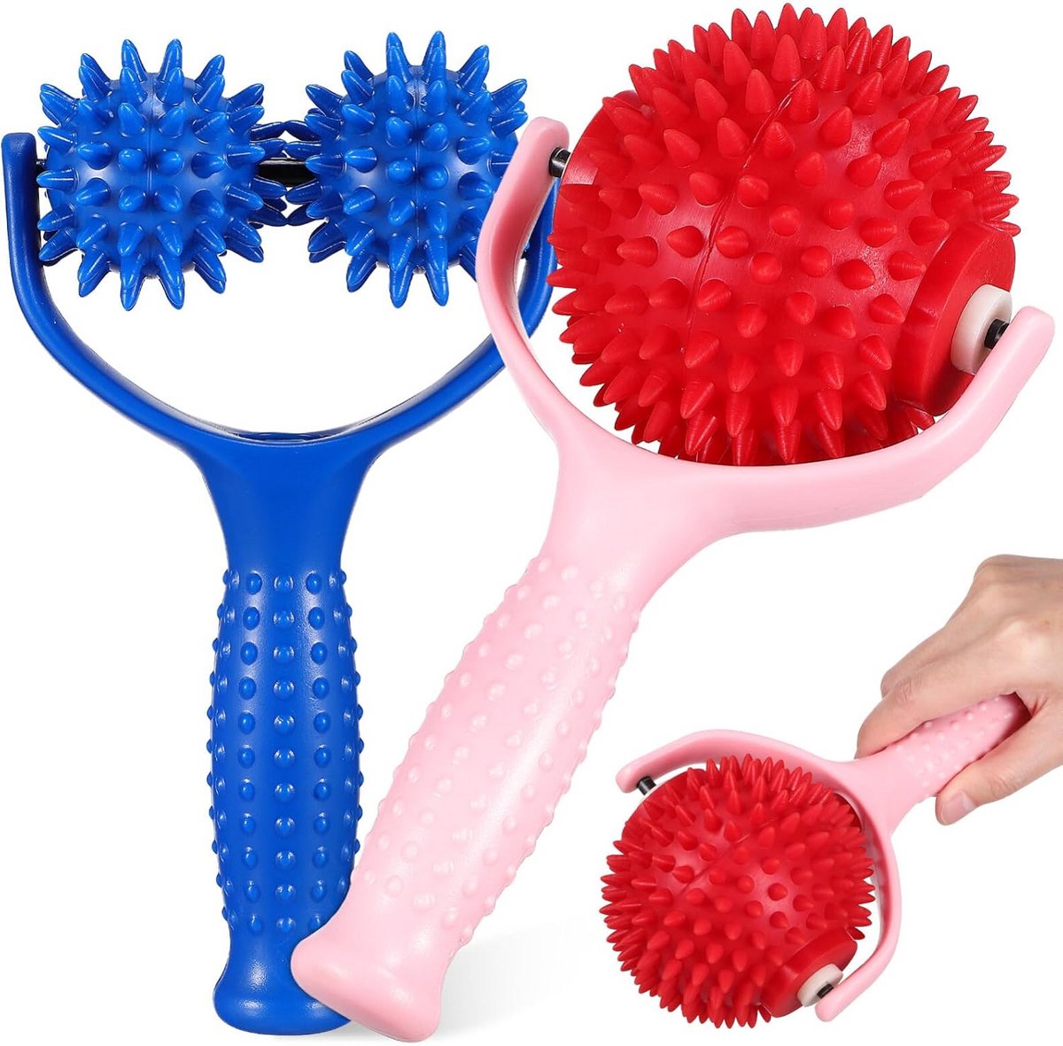 Massage Roller Set met Handvat - 2 Stuks voor Spierontspanning en Pijnverlichting