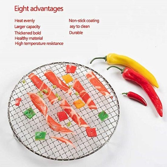 Rond Roestvrijstalen Grillrek 15 Cm Met Stabiele Voeten, Multifunctioneel Barbecue Gaas voor Koken Afkoelen en BBQ Accessoires van Merkloos — afbeelding 3