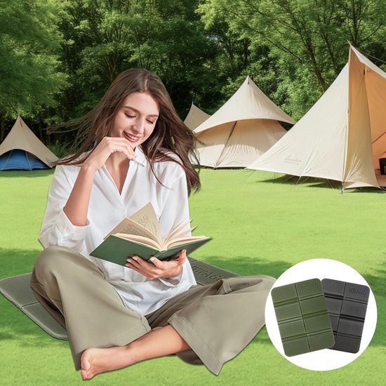 Opvouwbaar Foam Zitkussen Voor Buiten - Geïsoleerde Opvouwbare Zitmat Draagbaar Waterdicht Outdoor Garden Camping Picknick Wandelen Hiken Groen