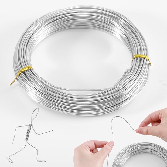 Fil D'Aluminium Souple Pour Création Bijoux/Artisanat - 10m, Diamètres 1.0/1.5/2.0mm | Argenté, Antirouille