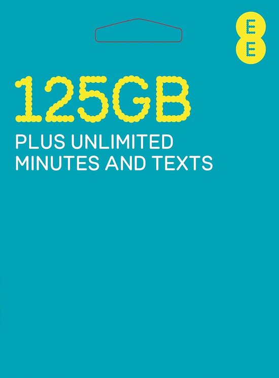 Prepaid Simkaart met 125GB Data, Onbeperkt Bellen en SMS, Inclusief £30 Beltegoed