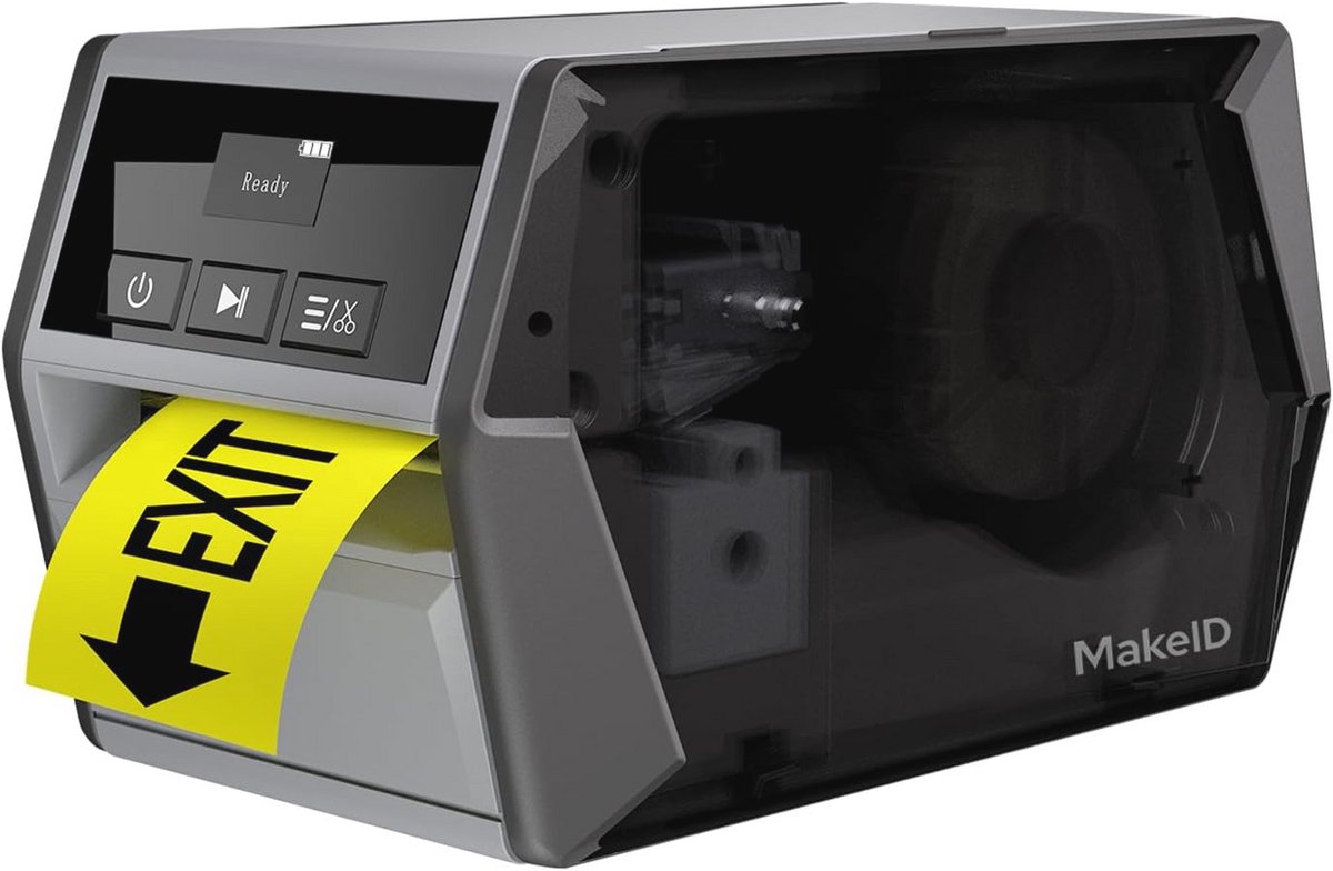 Labelprinter met 5,08 cm printkop en automatische cutter, compatibel met app en pc, stevige professionele printer voor werkplek
