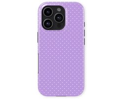 Micro Dots Tough Hoesje geschikt voor iPhone 16 Pro Max | Geschikt Voor Mag | Stippen Motief Backcover geschikt voor iPhone 16 Pro Max Mauve Dots