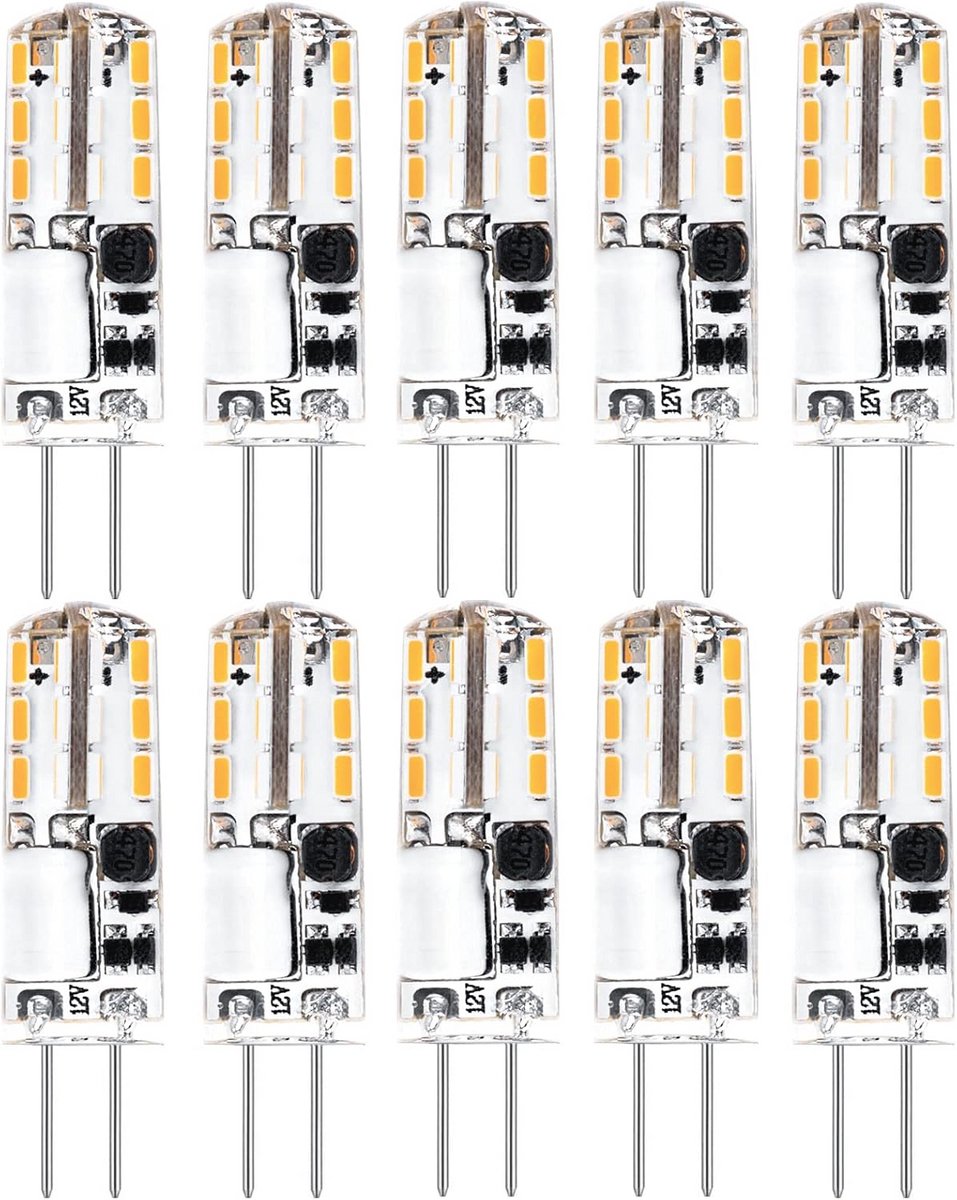 LED-lamp Warmwit 3000K 12V AC/DC 1.2W 10 stuks Halogeenlamp Vervanger 120lm