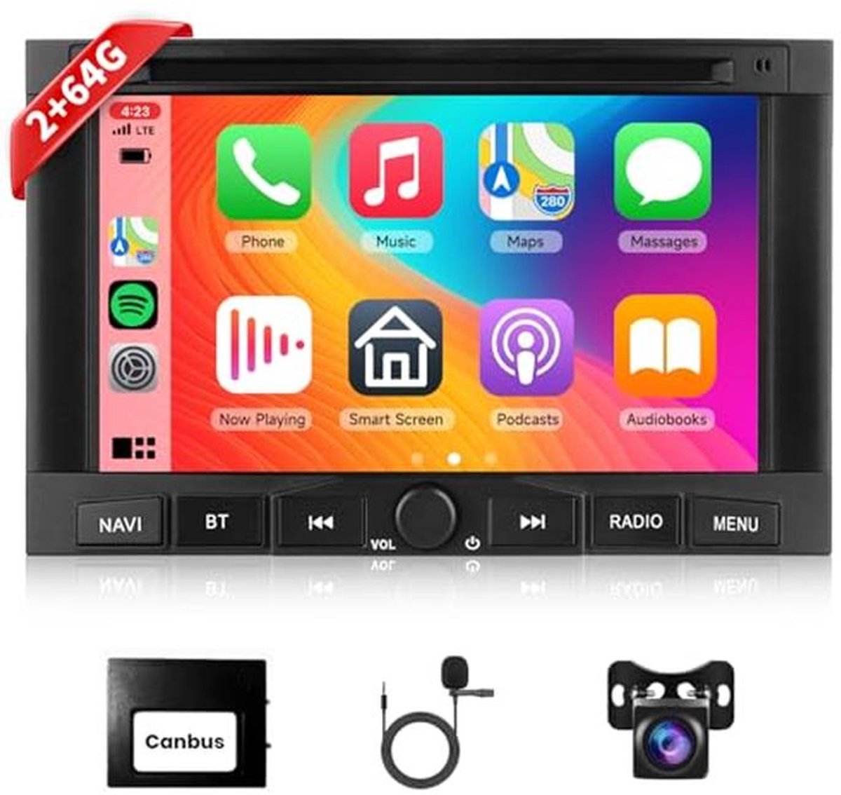 7 Inch Touchscreen Autoradio met Carplay en Android Auto voor Peugeot en Citroen