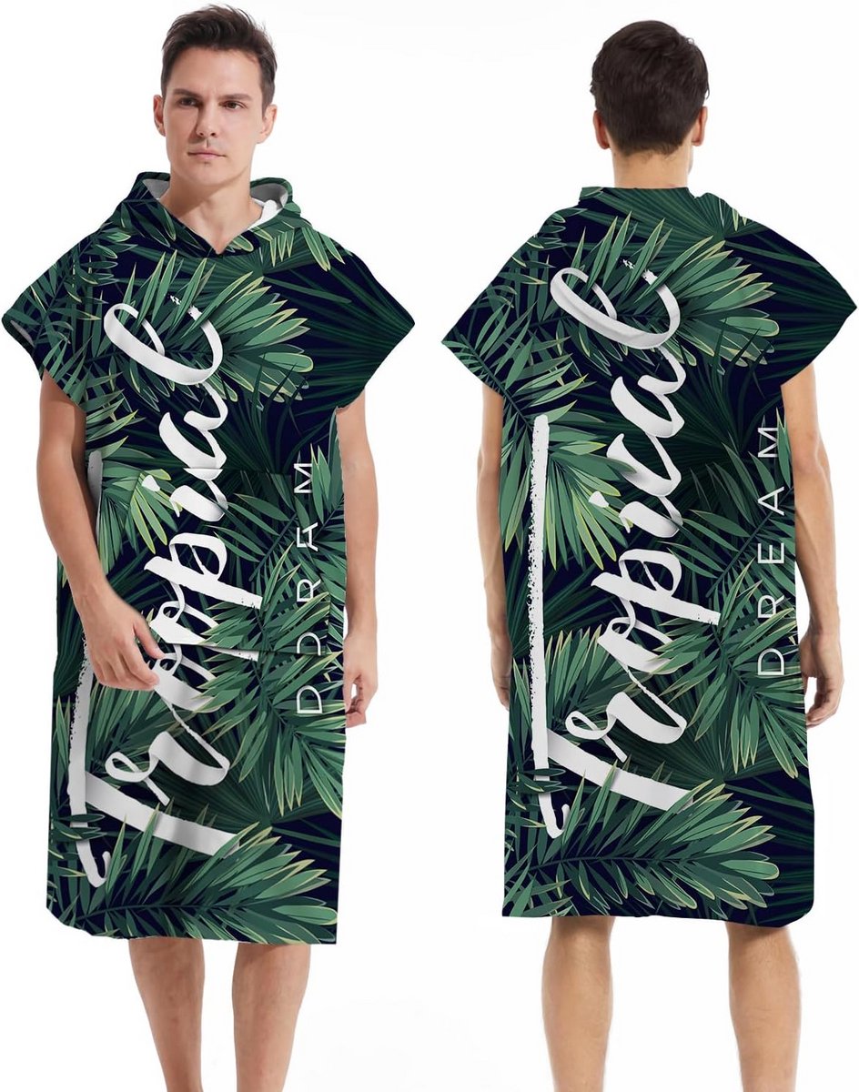 Dubbelzijdig Fleece Handdoek met Capuchon - Sneldrogende Wisseldoek voor Strand, Zwemmen en Thuis