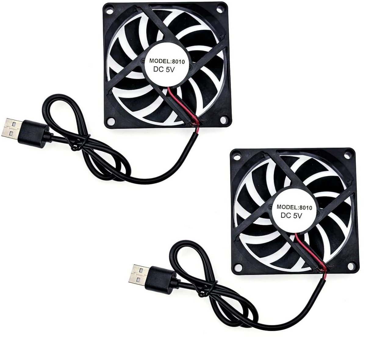 2 Stuks 80 mm USB Ventilator DC 5V - Koelventilator voor Computer en 3D-printer
