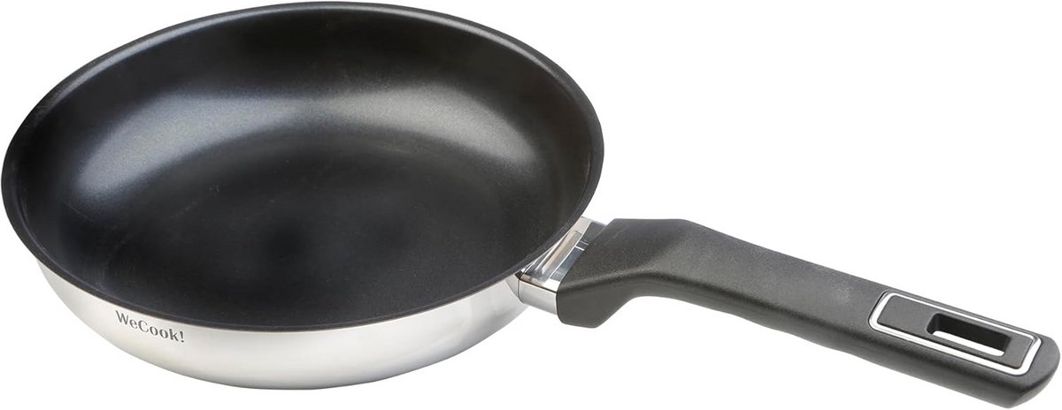 Koekenpan 28 cm met inductie en antiaanbaklaag - Roestvrij staal, PFOA-vrij, vaatwasmachinebestendig