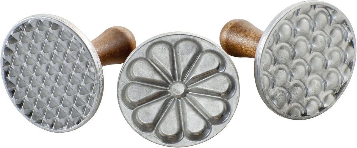 Koekjesstempel met Houten Handvat - Set van 3 Motieven