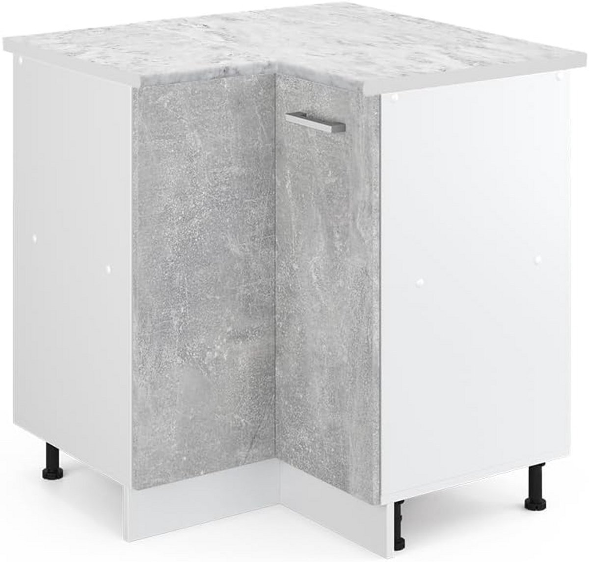 Moderne Hoekonderkast Keuken 87 cm met Werkblad - Serie R-Line - Antraciet of Wit