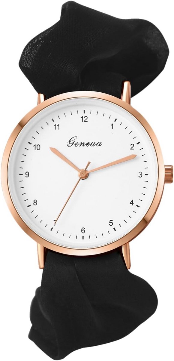 Dameshorloge met Elastische Armband - Analoog Kwarts Horloge en Haarband in Eén