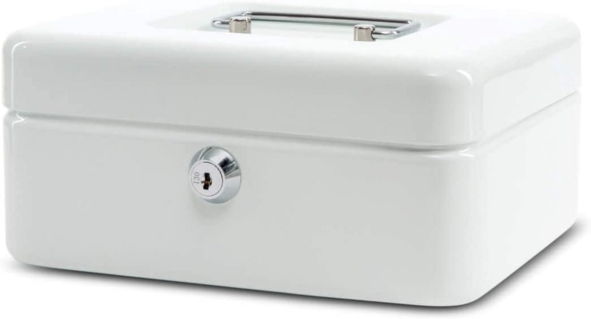 Geldcassette van staal met slot, 20 x 17 x 9 cm – Ideaal als spaarbox, geldcompartiment en kas