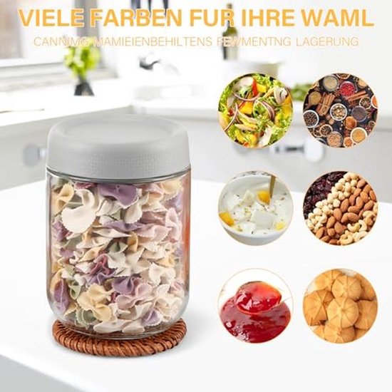 Yoghurtglazen met deksel - Glazen bewaark containers voor haver, 350 ml en 480 ml - Verpakking van 6 stuks — afbeelding 5