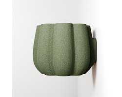 Fleuriek - Design bloempot met structuur – Moderne plantenpot van duurzaam bioplastic – Lichtgewicht & stijlvol, geschikt voor kamerplanten - Groene plantenpot voor aan de muur - Ø12 cm