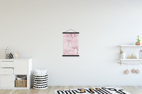 Porte-affiche avec poster - Affiche scolaire - Maman, tu m'as déjà - Citations - Mère - Proverbes - 40x60 cm - Lattes noires