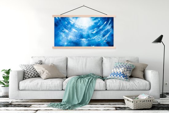 Porte-affiche avec affiche - Affiche scolaire - Water - Soleil - Mer - 120x60 cm - lattes vierges
