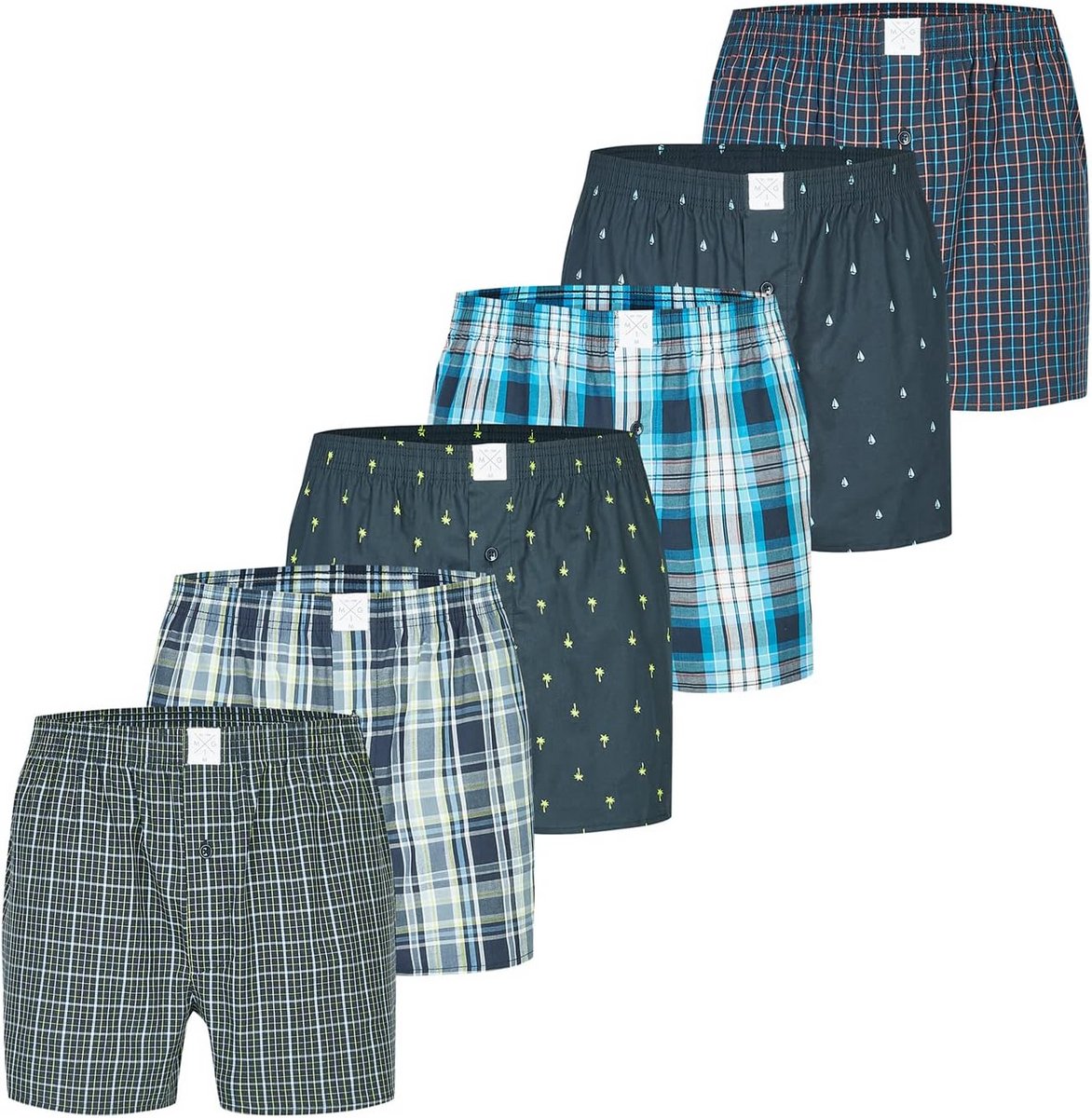 6-Pack Boxershorts Heren Katoen Geweven Ondergoed Lossere Pasvorm