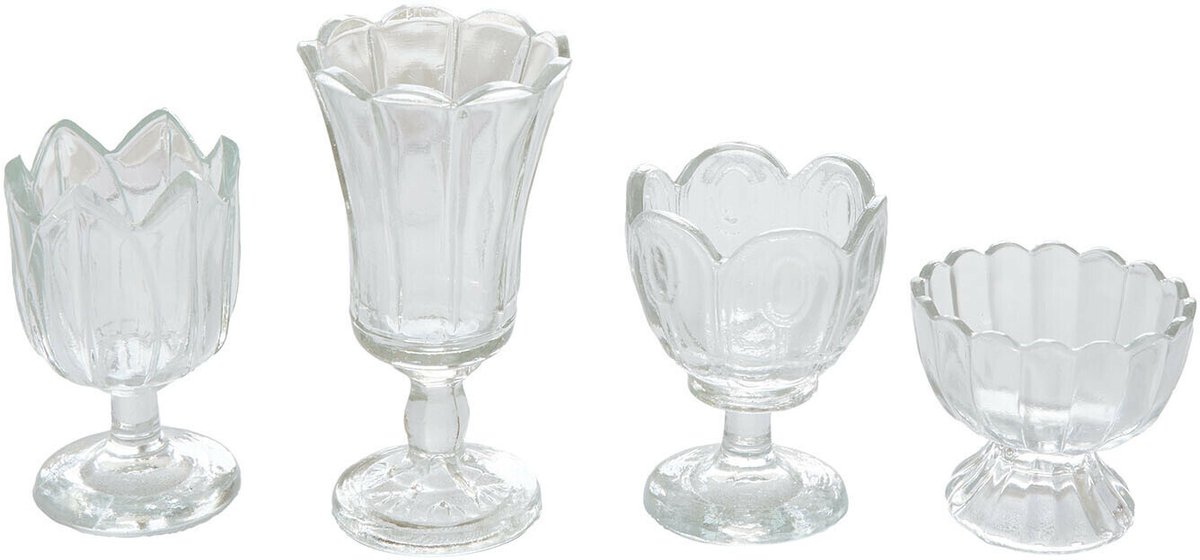 Loberon Windlichtje set van 4 Amisette helder