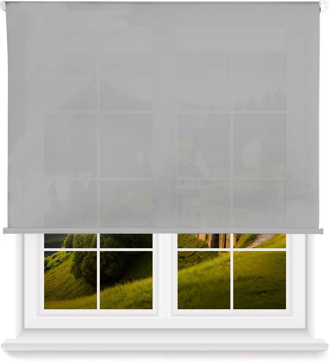 Lichtdoorlatend Rolgordijn Glad Grijs 180x180 cm Privacy en Sfeer
