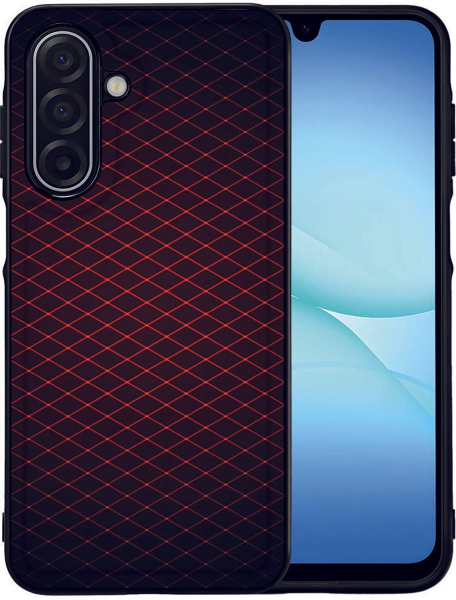Back Cover Samsung Galaxy A17 Geruit Rood