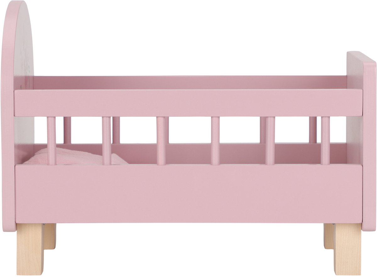 Little Dutch Poppenbed – Soft Flowers – Roze Hout — afbeelding 7