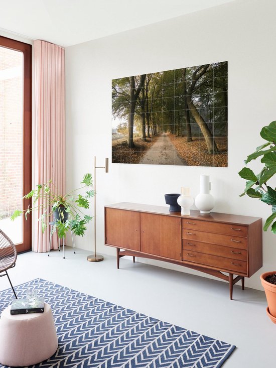 IXXI Autumn Forest Lane, Claire Droppert - 80 x 60 cm - Support d'accrochage gratuit - Grande décoration murale et posters - Réalisme, Photographie, Naturalisme