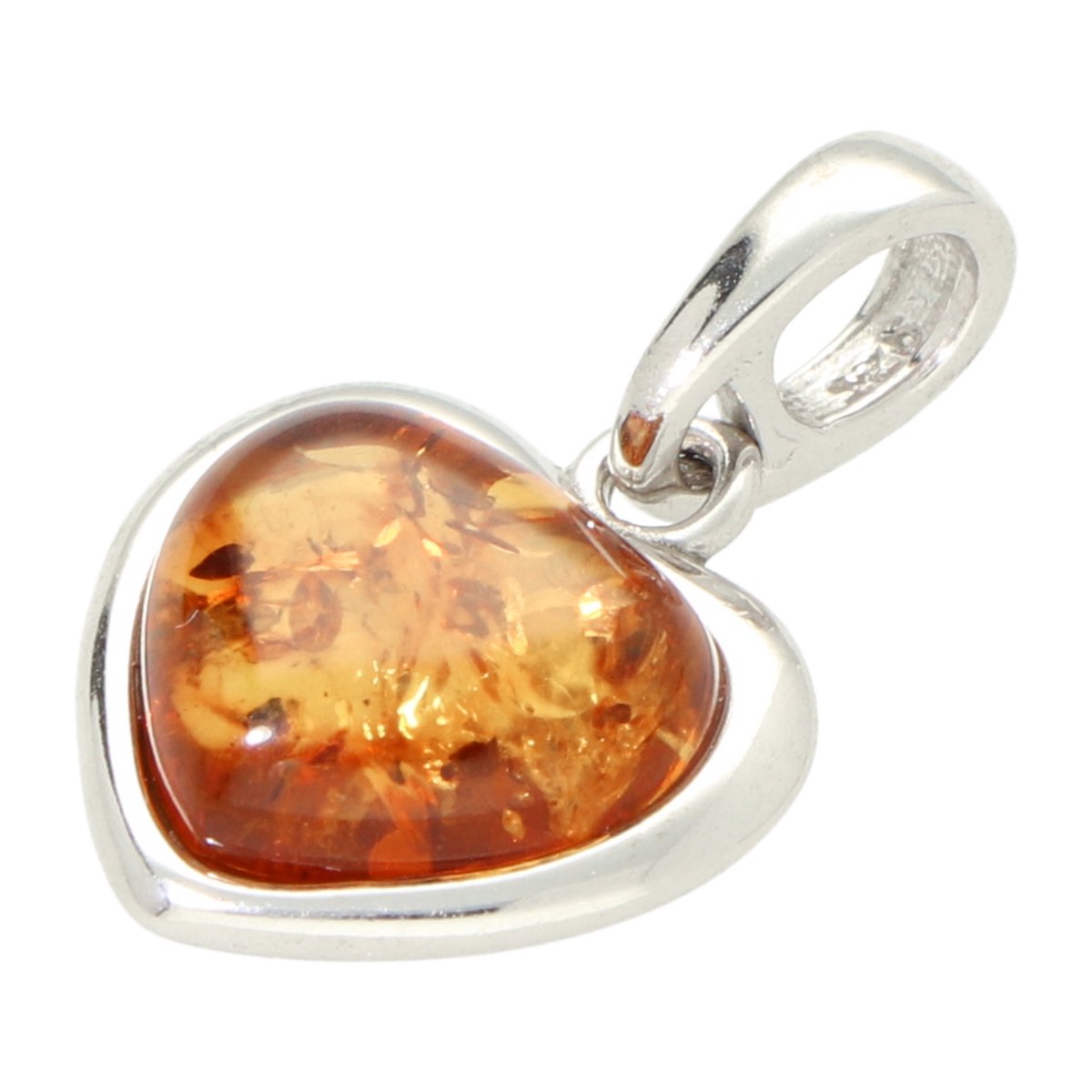 La Rosa Princesa Hart Hanger met Cognac Amber voor Dames – 925 Sterling Zilver Gerhodineerd Valentijn – Liefdessymbool