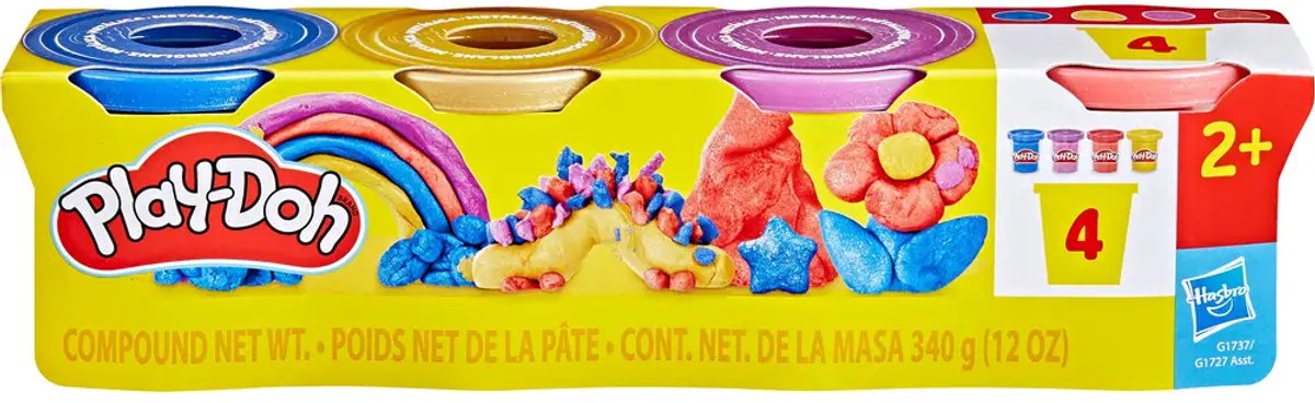 Play-Doh 4-pack Metallic glans boetseerklei — afbeelding 13