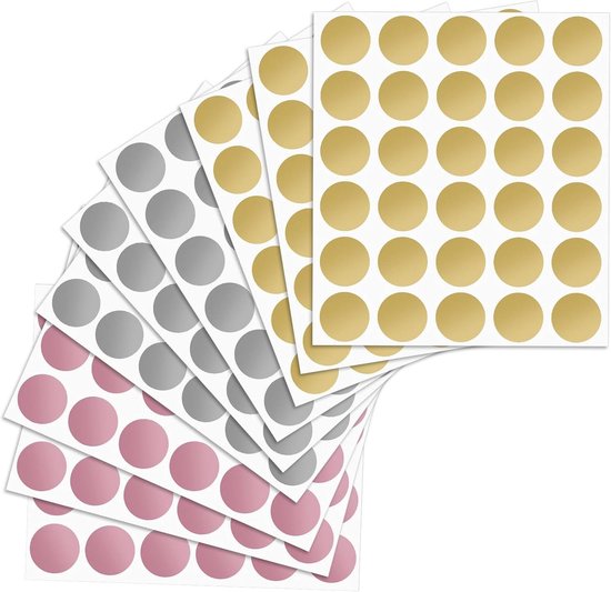 Rozegoud ronde krasstickers, 2,5 cm, kraskaarten, krasloos, zelfklevende etiketten voor ansichtkaart, loterij, ticket, doe-het-zelf, rol van 300