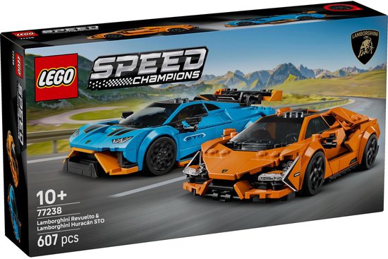 LEGO Speed Champions – Augustus 2025 : Vier Nieuwe Supercars LEGO Speed Champions 77238 Lamborghini Revuelto en Huracán STO