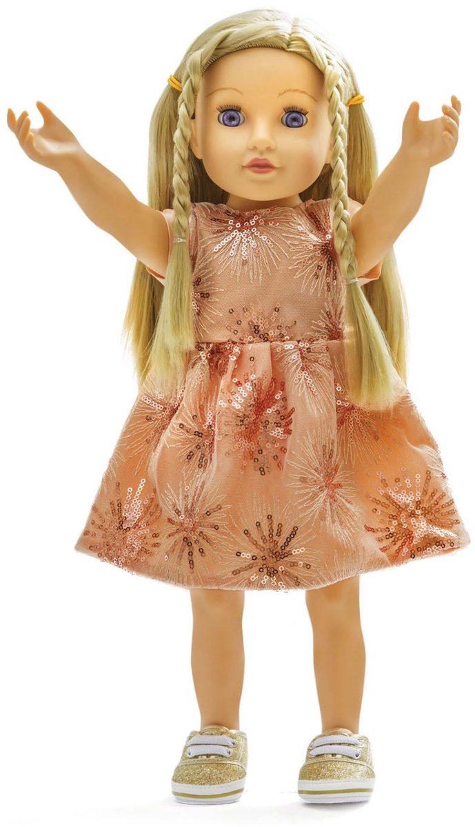 Heless poppenjurk glitterjurk rosegoud 35-45 cm poppen kleding. van Merkloos — afbeelding 2