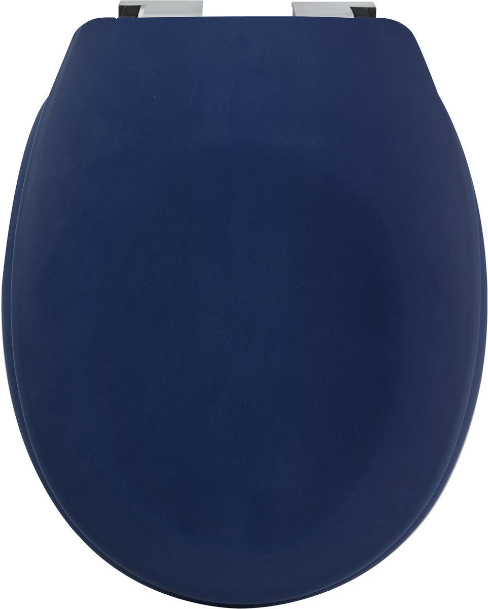 spirella Toiletbril Softclose - Duroplast WC-Bril met Chroomkleurige Scharnieren - Matte Afwerking - Blauw