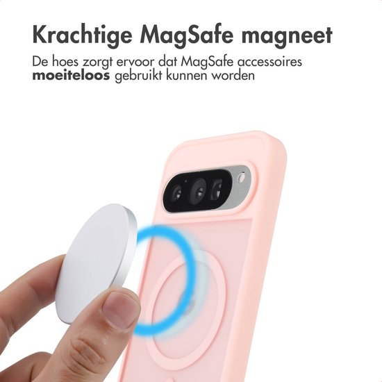 Coque imoshion - Compatible avec Google Pixel 9 Pro et Google Pixel 9 - Coque arrière Color Guard compatible MagSafe - Rose clair