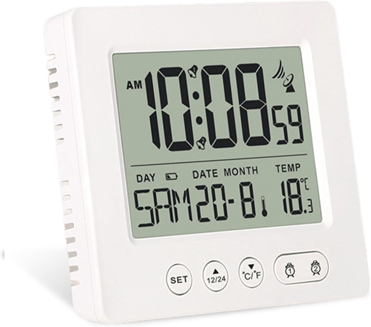 Digitale Wekker met Radio, Automatische Tijdinstelling en Temperatuurweergave